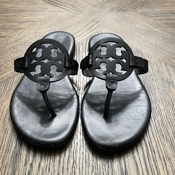 Tory Burch Shoes - Tory Burch Black Leather Miller Sandals